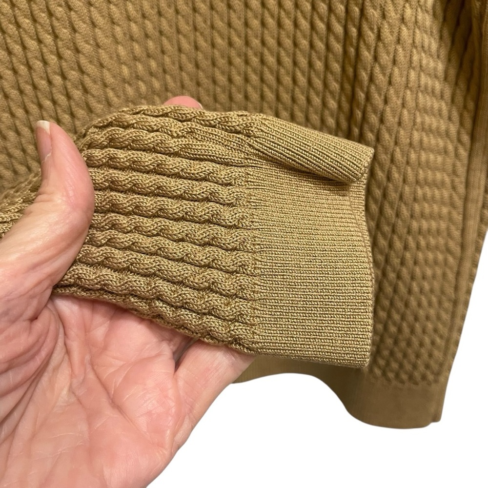 Barry Bricken Vintage Camel Cable Knit Turtle Neck Silk Size Medium - Picture 5 of 8